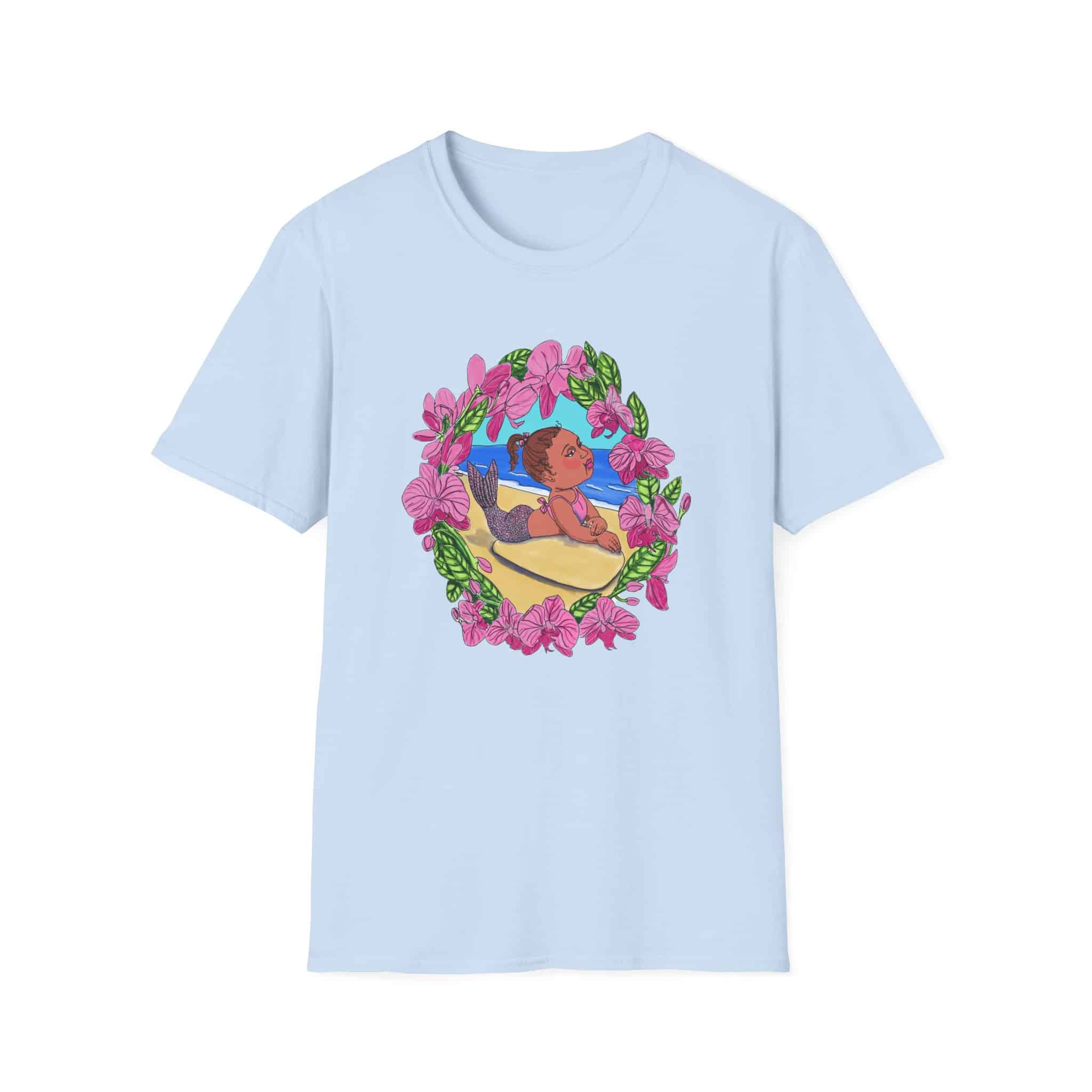 Mer-Toddler Sunbathing Beach Vibes T-Shirt — Tropical Floral Ocean Graphic - Image 6
