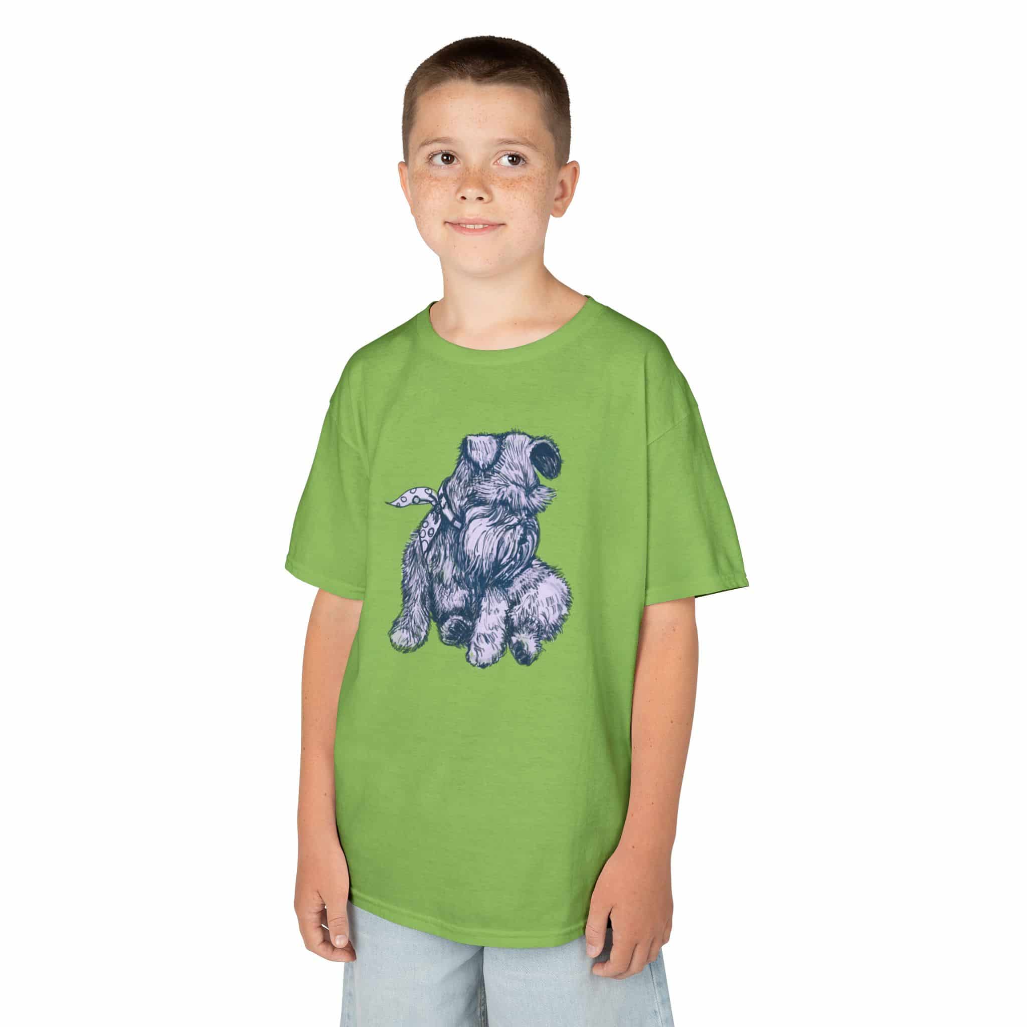 Kids T‑Shirt — Schnauzer Dog Sketch Tee - Image 22
