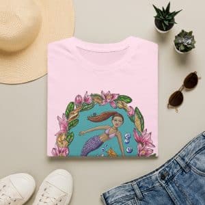 Mercat with Mermaid Beach Vibes T-Shirt — Tropical Floral Ocean Graphic