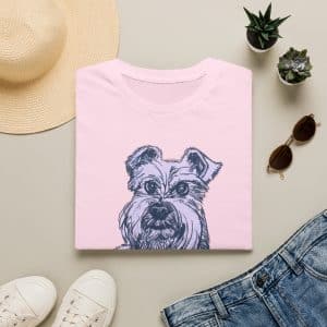 Schnauzer Sketch T-Shirt — Hand-Drawn Puppy Portrait Tee
