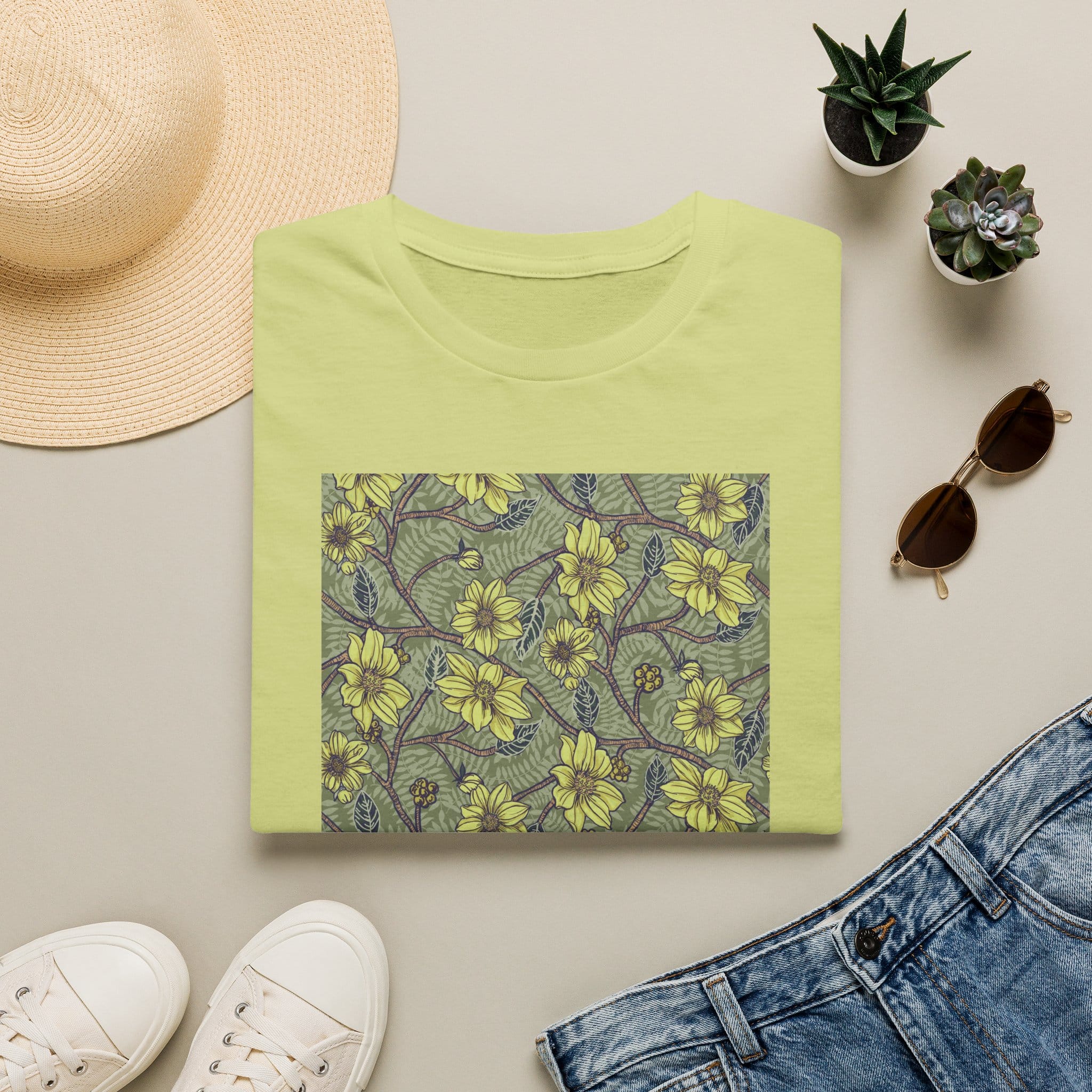 Floral Hibiscus Pattern T-Shirt — Vintage Tropical Flower Tee - Image 16